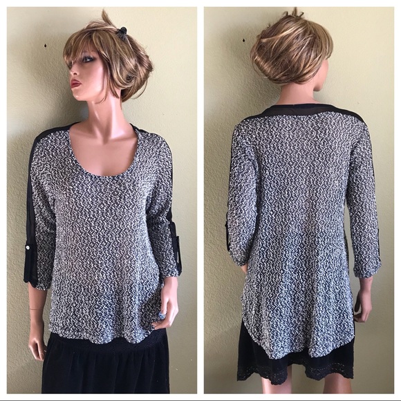 coin 1804 Tops - StitchFix Coin 1804 Sheer B & W Top